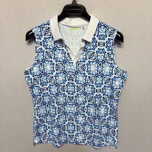 Swing Control Women Sleeveless Tank Golf Polo Shirt Size Medium C136 -23